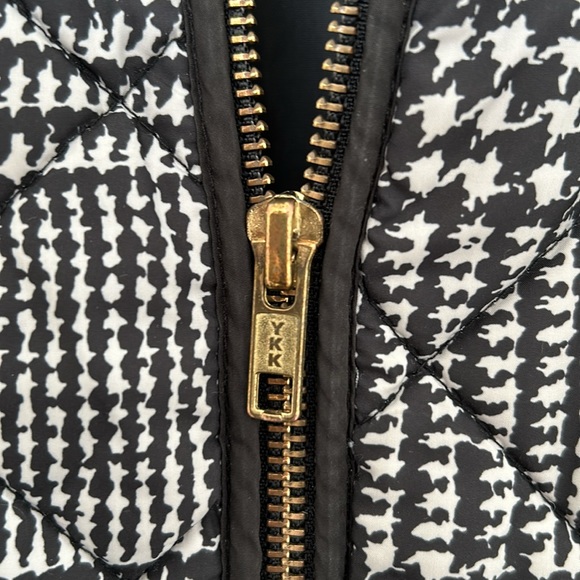 CATHERINE MALANDRINO - Vest houndstooth pattern quilted black and white size M - Picture 3 of 8